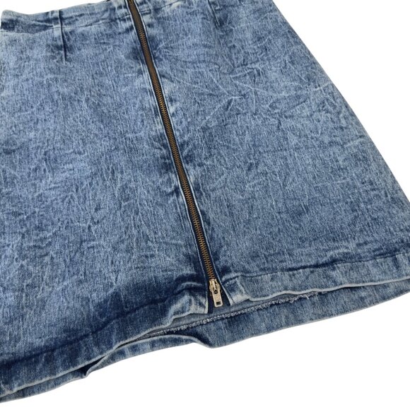 Vintage 80' Konnie o by kayo Acido Wash Denim Mini Skirt Front Zipper SZ 11/12 - Picture 9 of 11